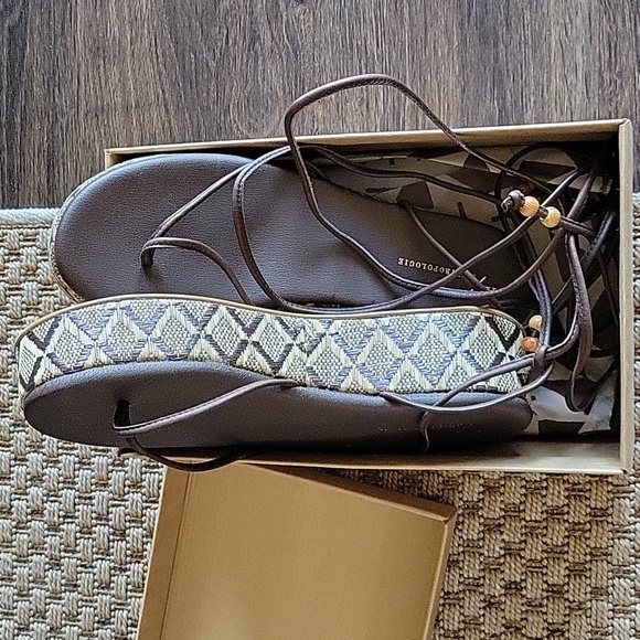 Platform woven lace-up sandals - Picture 4 of 6